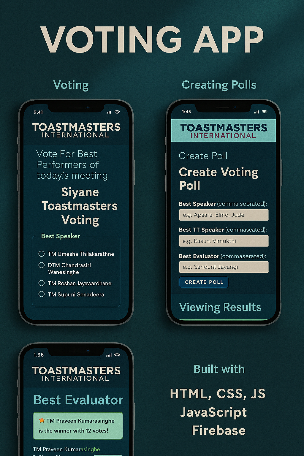 Voting App — minimal professional poster