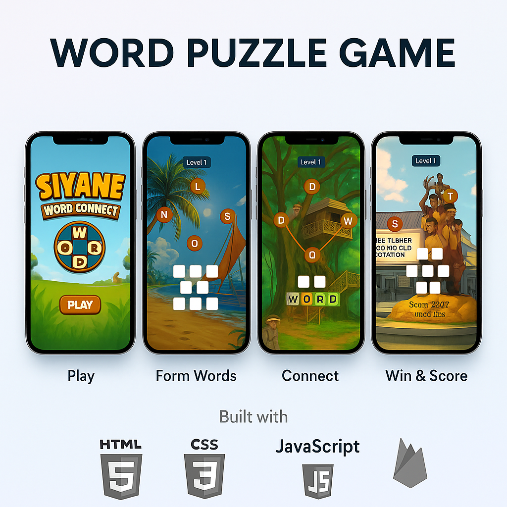 Word Puzzle Game poster — Play, Form Words, Connect, Score